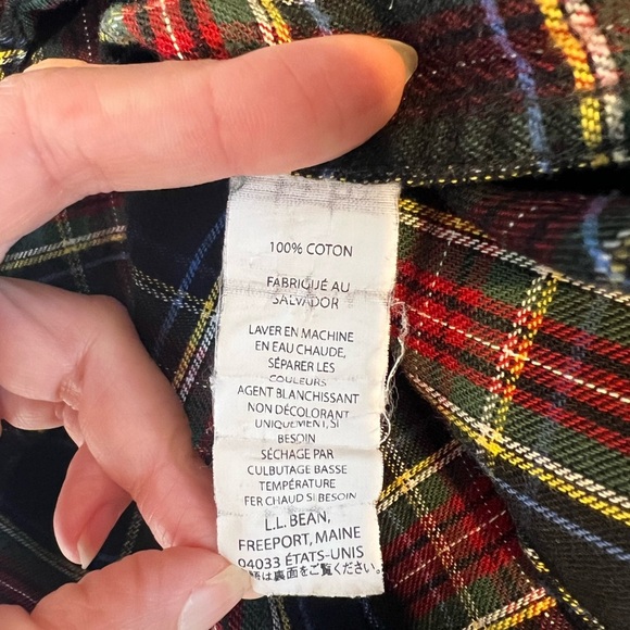 L.L. Bean Shirt Mens Large Long Sleeve Scotch Red Plaid Flannel Vintage Outdoor - Picture 9 of 12
